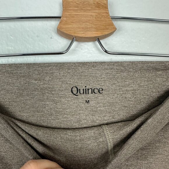 Quince High Rise Flare Cropped Leggings M Neutral Stretch Athletic Activewear At - Picture 5 of 7